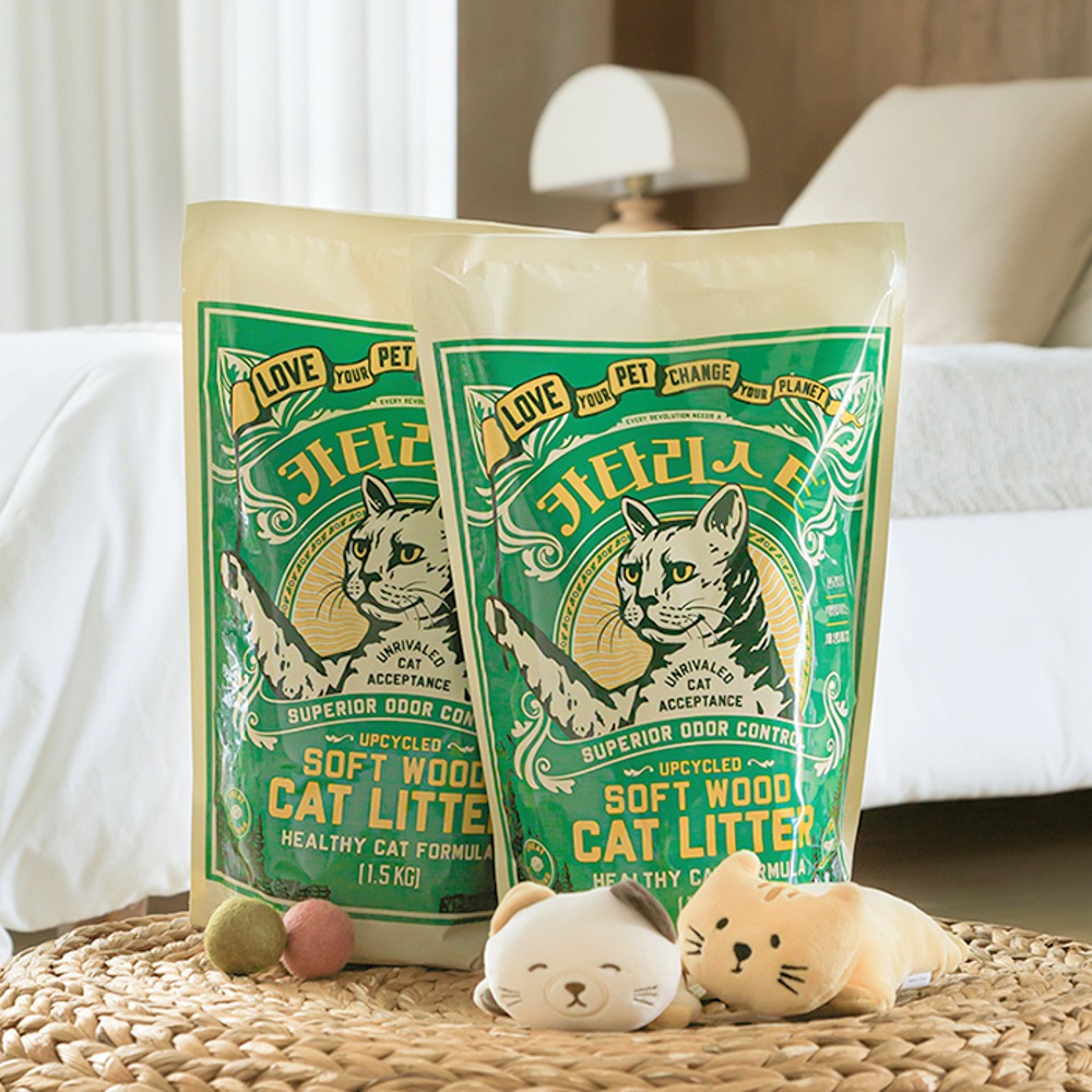 팻맨 카타리스트 친환경 잣나무 100% 고양이 모래 1.5kg x 6봉